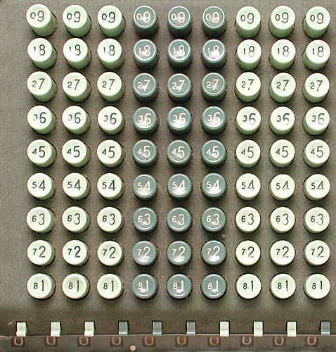 Comptometer keyboard