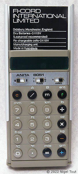 ANITA 8051 with raised back cover