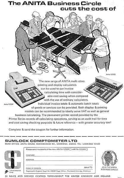 Advertisement for ANITA 1233P & 1233D Advertisement for ANITA 1233P & 1233D