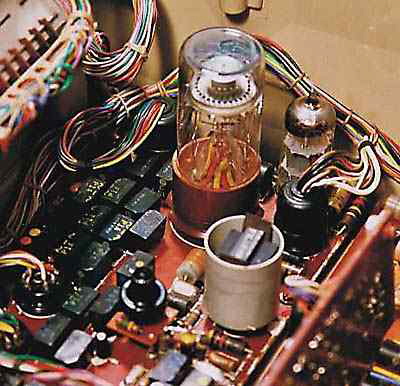 Anita MkVII close-up showing a Dekatron decimal counter tube.