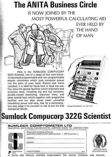 Advertisement for Sumlock Compucorp 322G