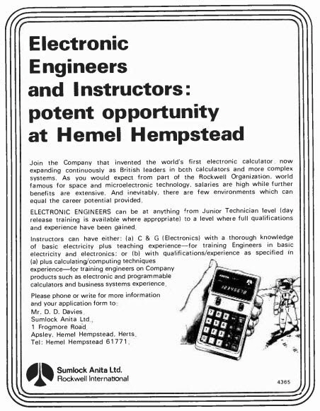 Wireless World Sumlock Anita Job Ad 1975